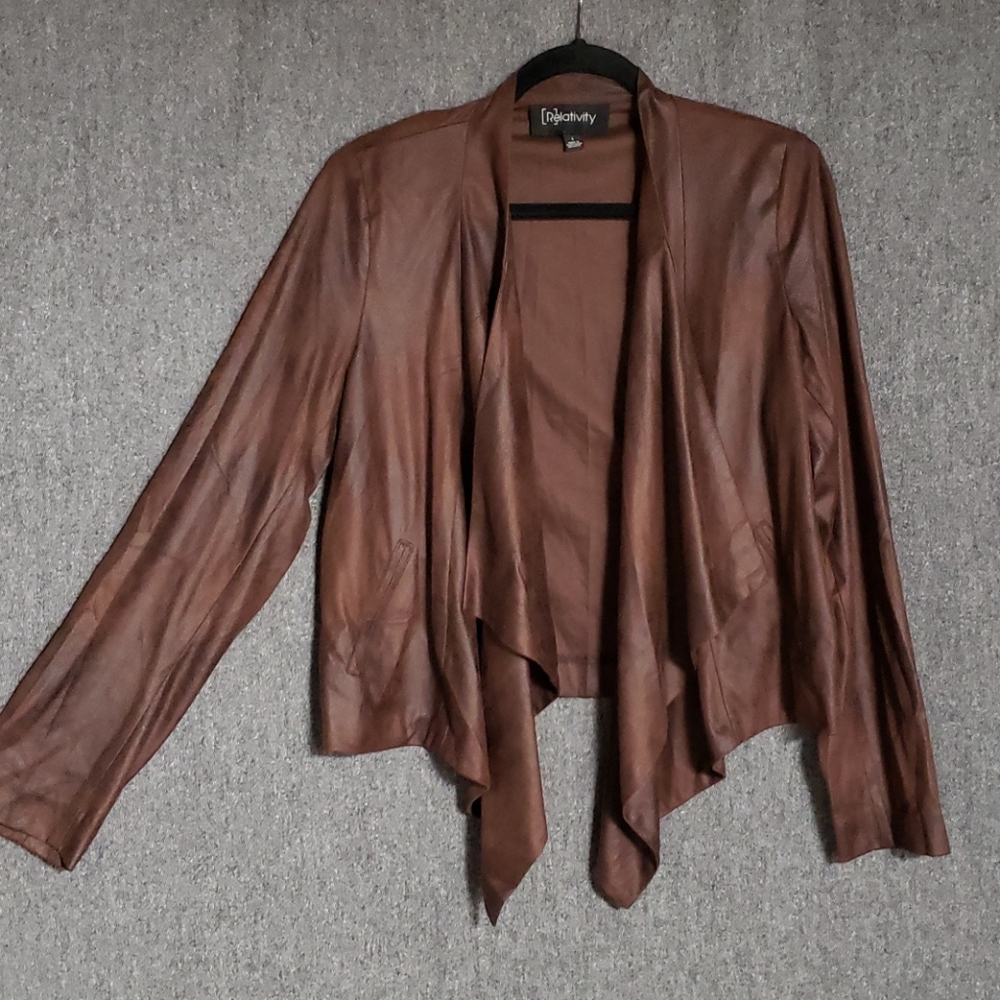 Faux Suede Western Blazer Jacket
